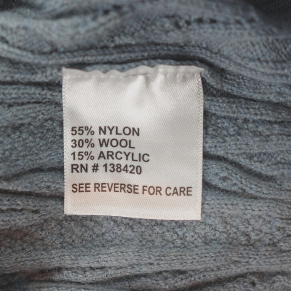 Etcetera Cable Knit Sweater Jumper Womens XS Blue Wool-Blend V-Neck - Picture 8 of 14